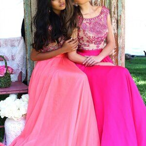 Authentic SHERRI HILL Fuchsia 4 Long Gown Formal Prom Pageant Dress #11332 NWT